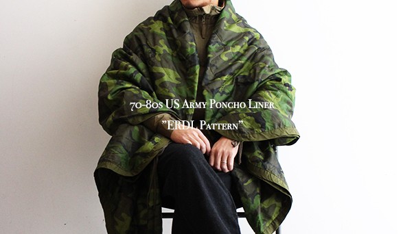 VINTAGE】70-80s US Army Poncho Liner ”ERDL Pattern”希少なポンチョ