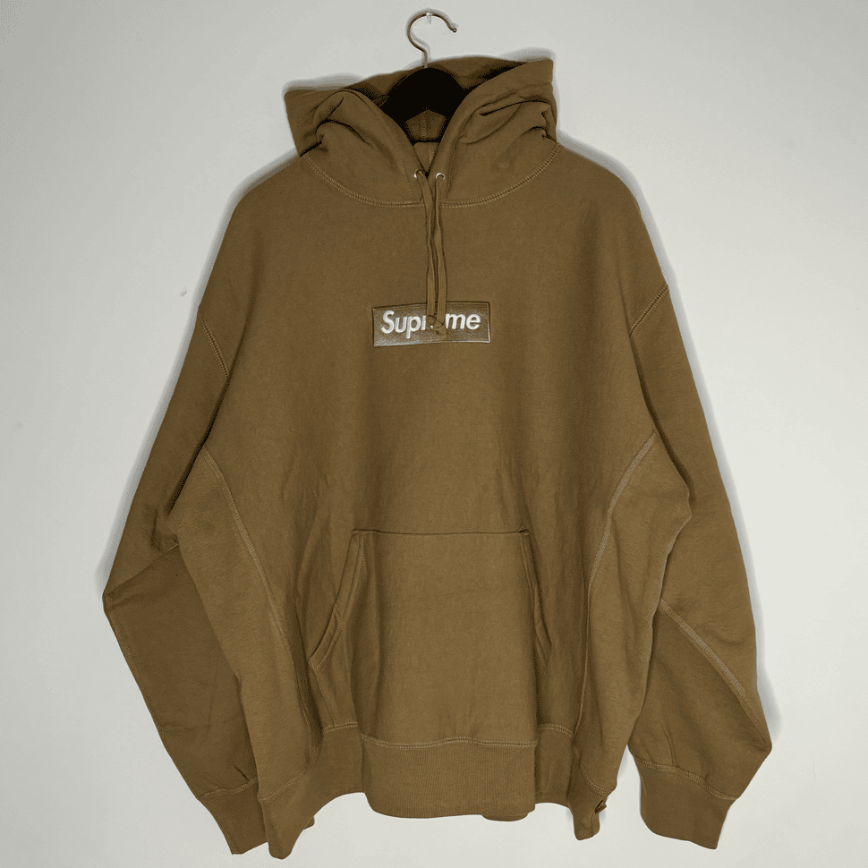 Supreme Box Logo Hooded Sweatshirt Dark Sand - 6AUFLBEDDN3MBF2C