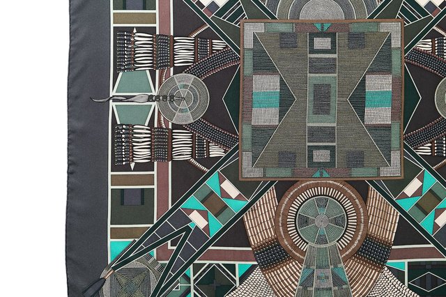 MT275 エルメス HERMES カレ90 草原のインディアンアート スカーフ