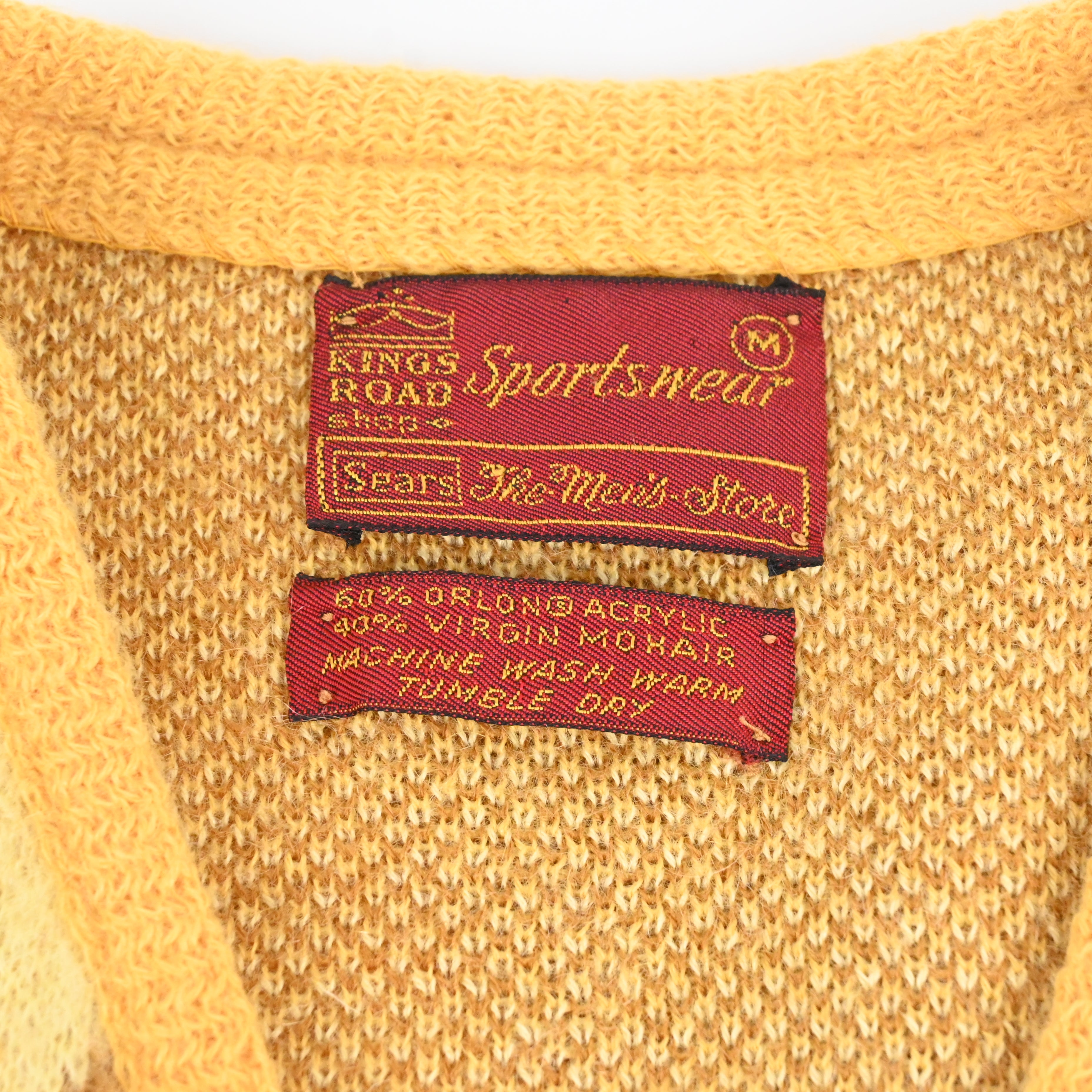 60's SEARS KINGS ROAD SPORTWEAR ARGYLE MOHAIR CARDIGAN size M
