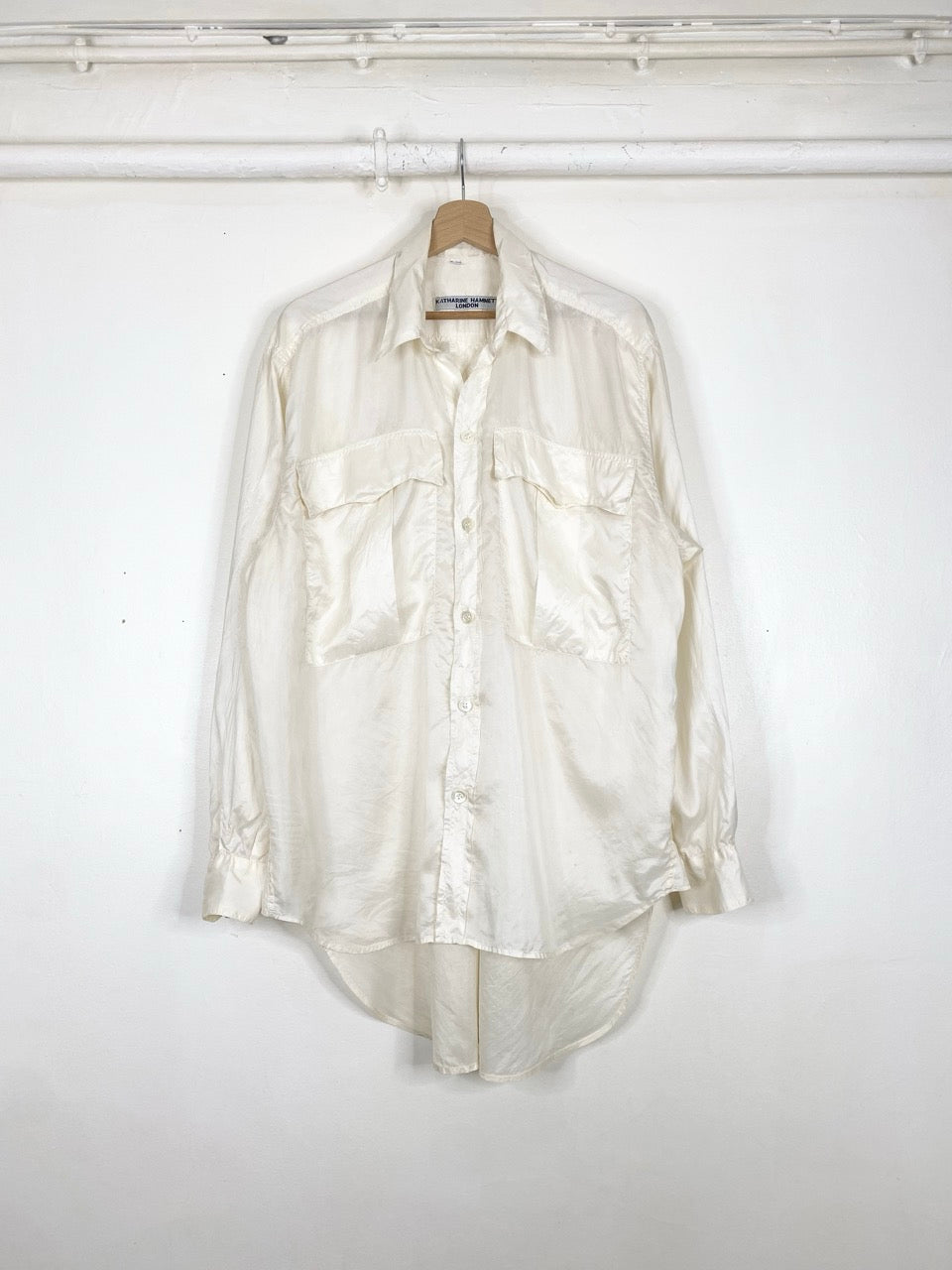 80s Katharine Hamnett oversize silk shirt (M) – forêt vierge