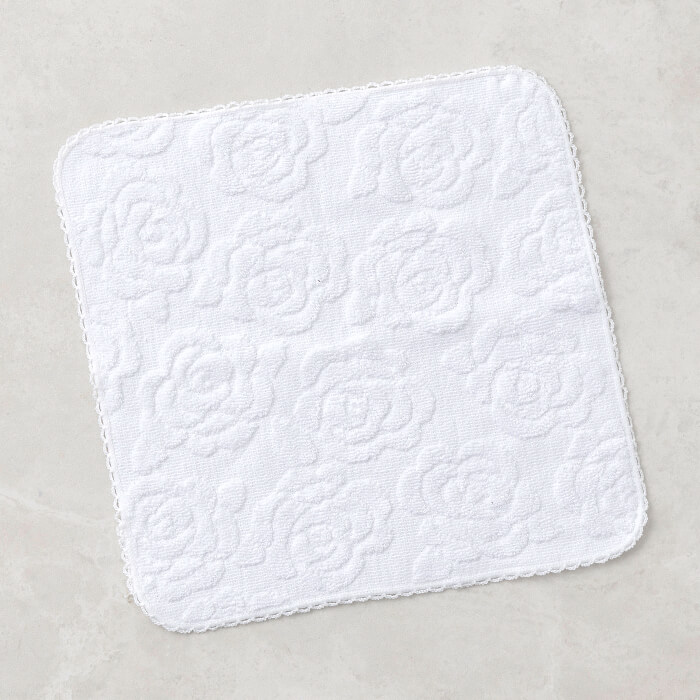 ローズモチーフのタオルハンカチ ・ホワイト｜東京ソワールオンライン