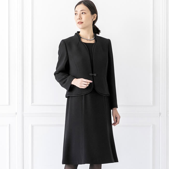 洗える｜前開きの夏用ワンピース 17号・ブラック｜東京ソワール