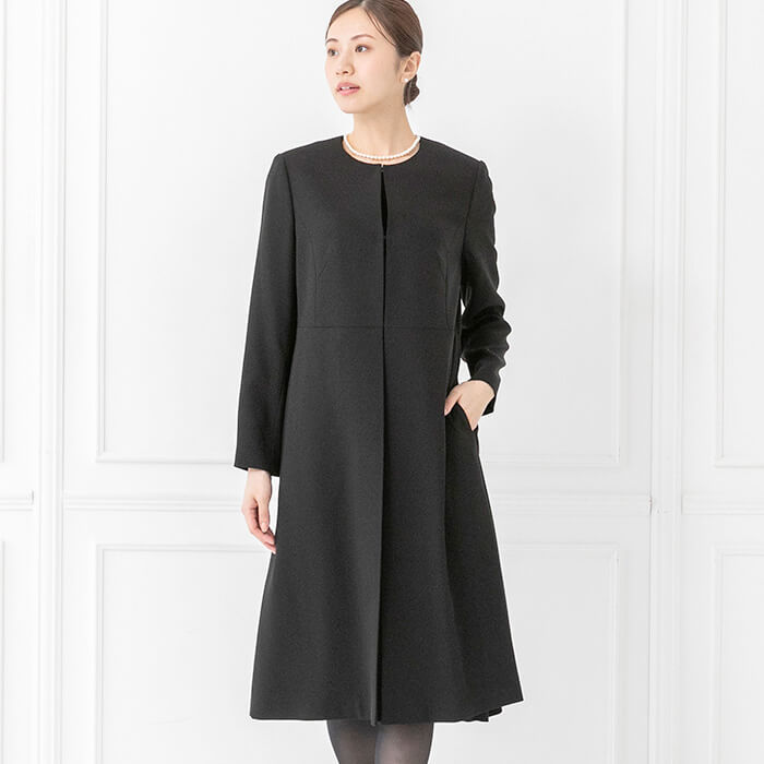 洗える｜ロングジャケットのアンサンブル 13号・ブラック｜東京