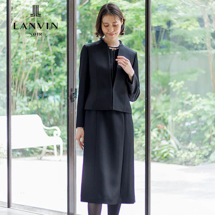 アールデコジャカードのモダンなアンサンブル 9号・ブラック｜東京