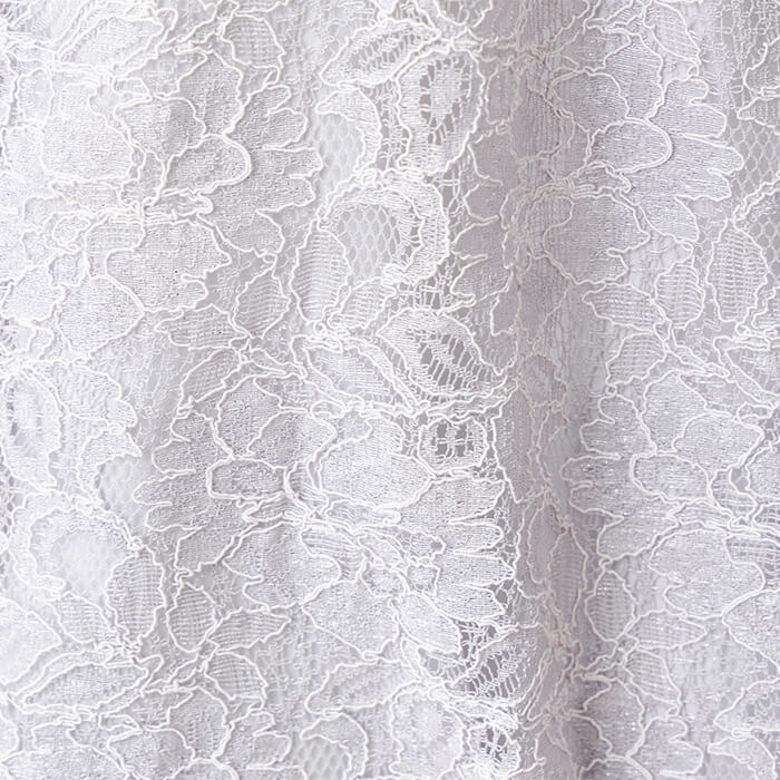 ラメレースのファスナー付きブラウス 9号・ライトグレー｜東京