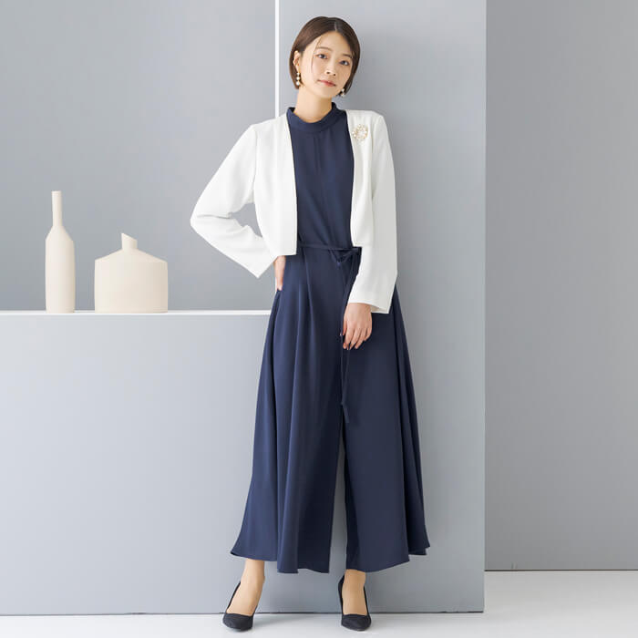 WEB限定｜コンパクボレロジャケット 11号・オフホワイト｜東京