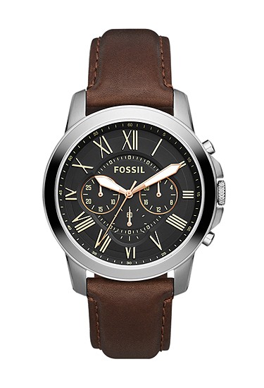 GRANT クロノグラフ ブラウン レザーウォッチ - FS4813 - Fossil