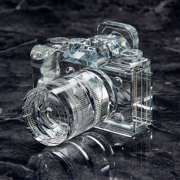 Crystal Camera - 2/3 Sized Replica of Fuji X-T w/ 18-55mm OIS Lens