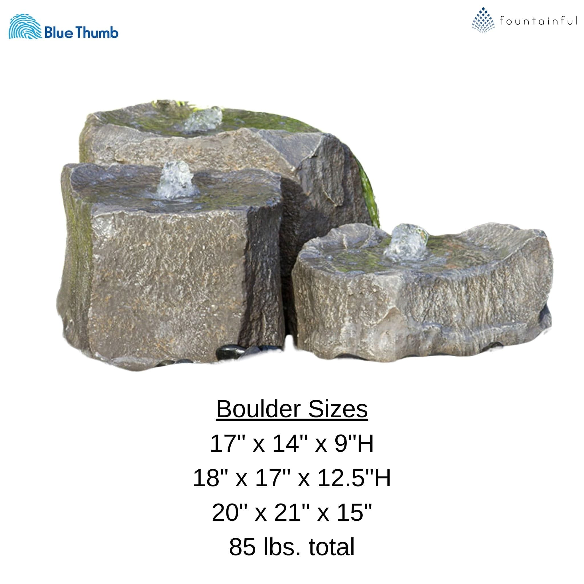 Triple Falls GFRC Boulder Fountain Kit - Blue Thumb