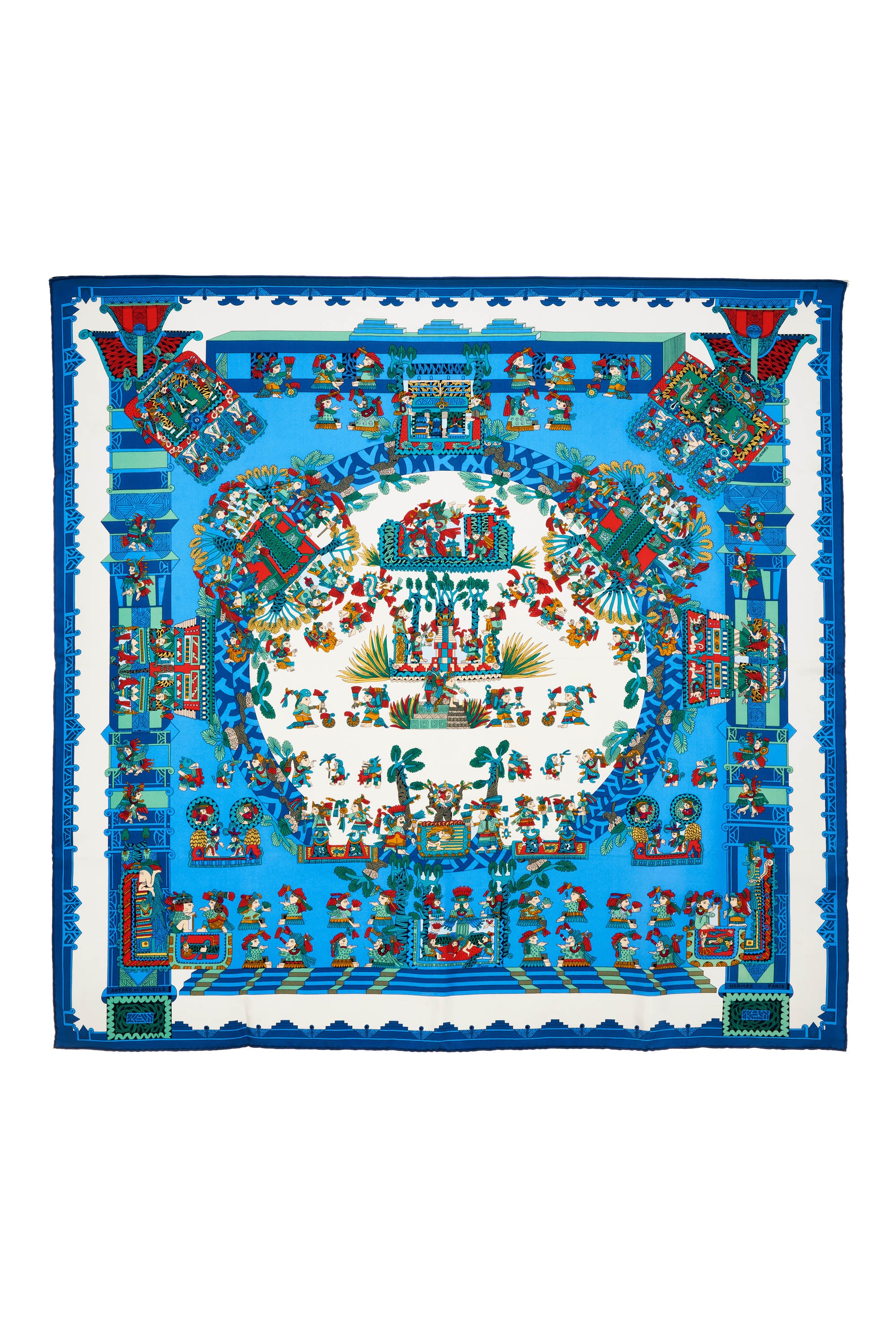 Hermes Silk Scarf 90cm Blue 