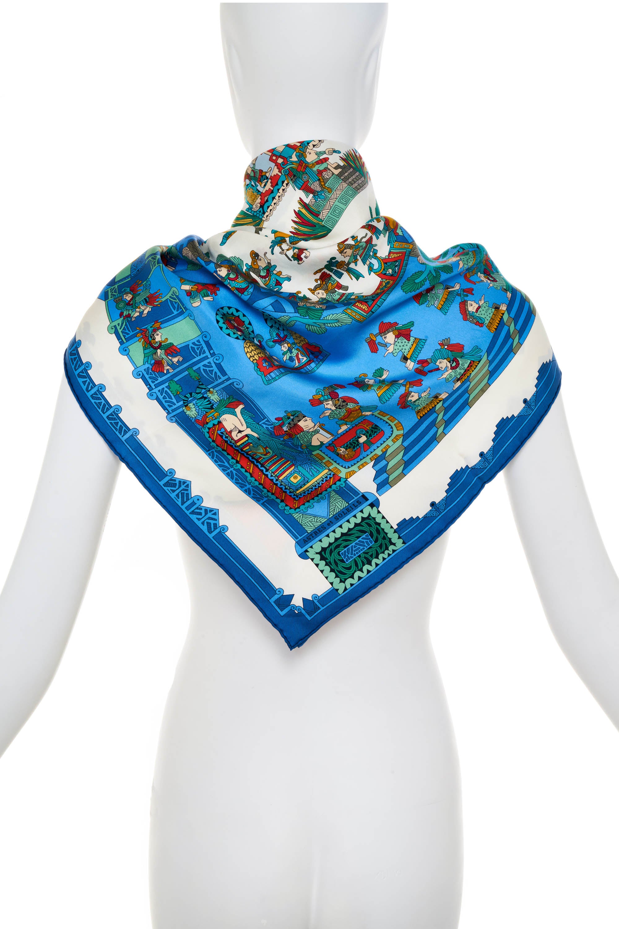 Hermes Silk Scarf 90cm Blue 