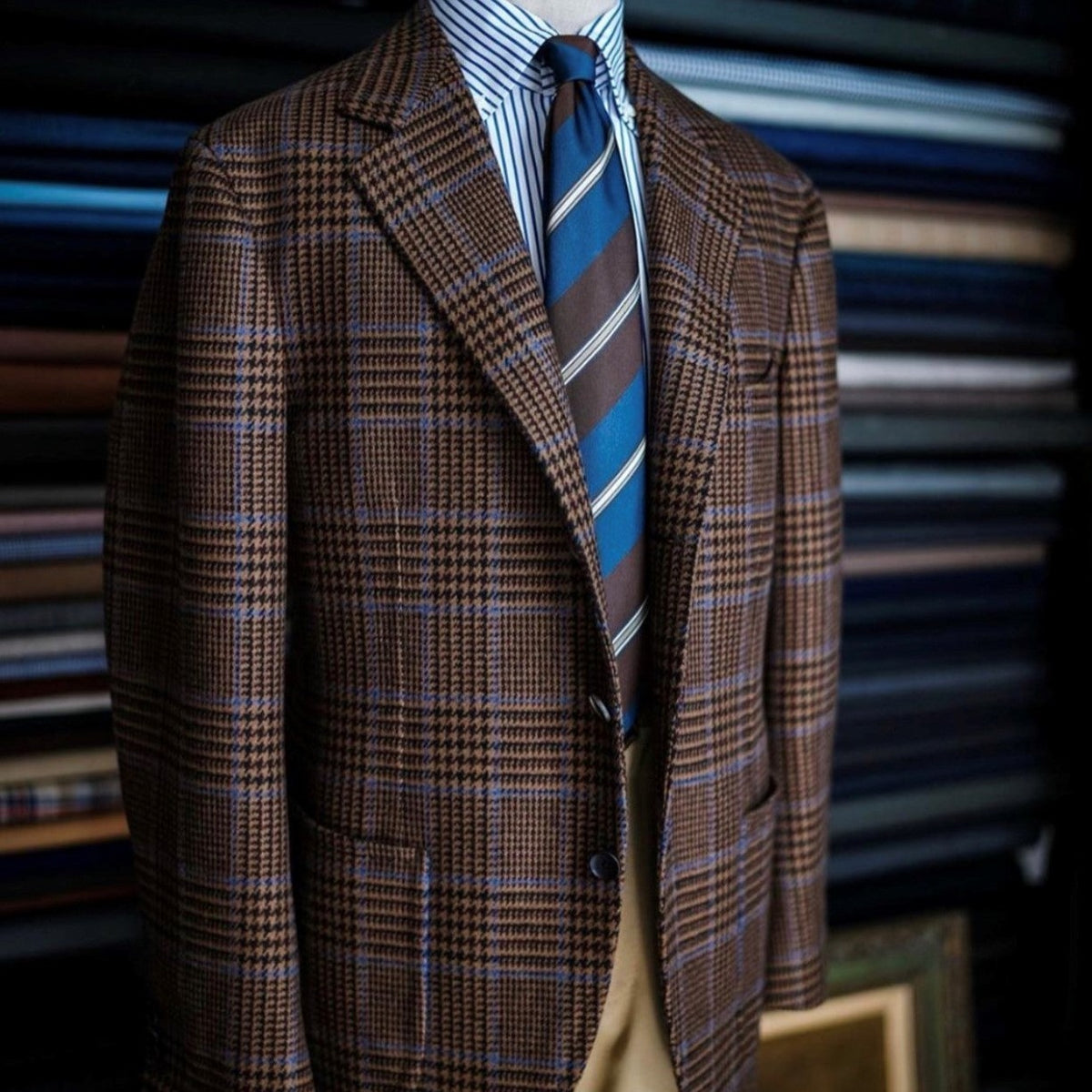 SJ4 : Chocolate Brown Glen Check Jacketing – Fox Brothers & Co Ltd