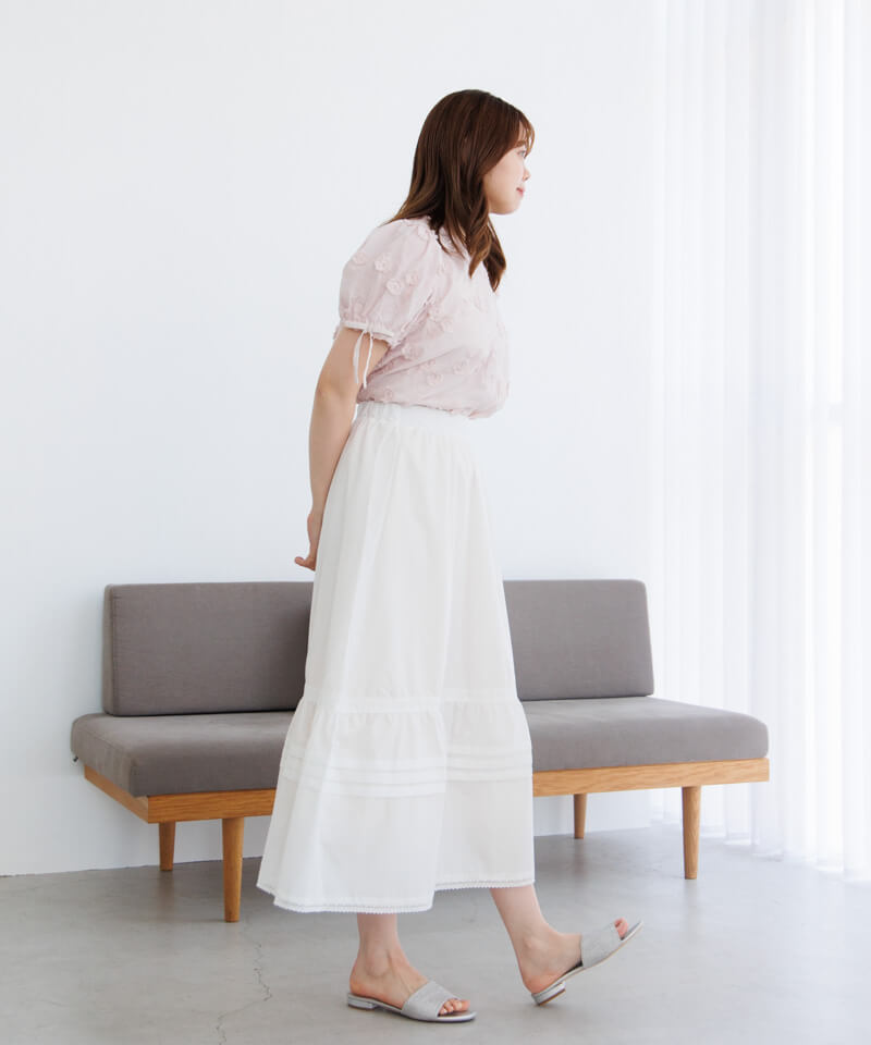 20%OFF】cotton tuck skirt～ｺｯﾄﾝﾀｯｸｽｶｰﾄ | flower／フラワー公式通販