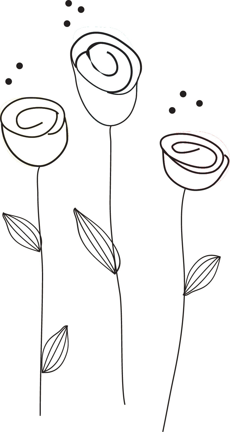 チューリップの画像・イラスト・フリー素材／No.017『チューリップ・白黒』