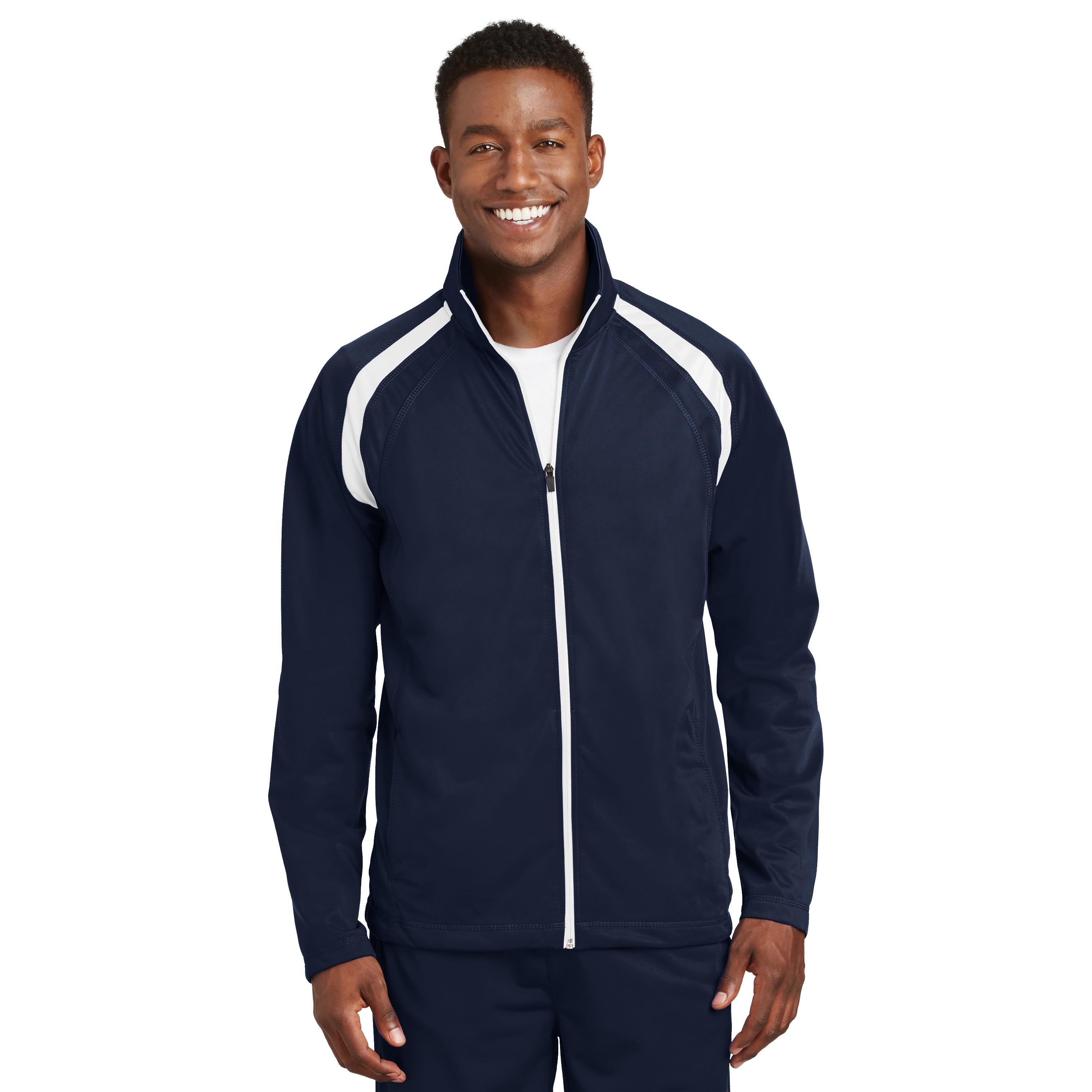 Sport-Tek JST90 Tricot Track Jacket - True Navy/White | Full Source