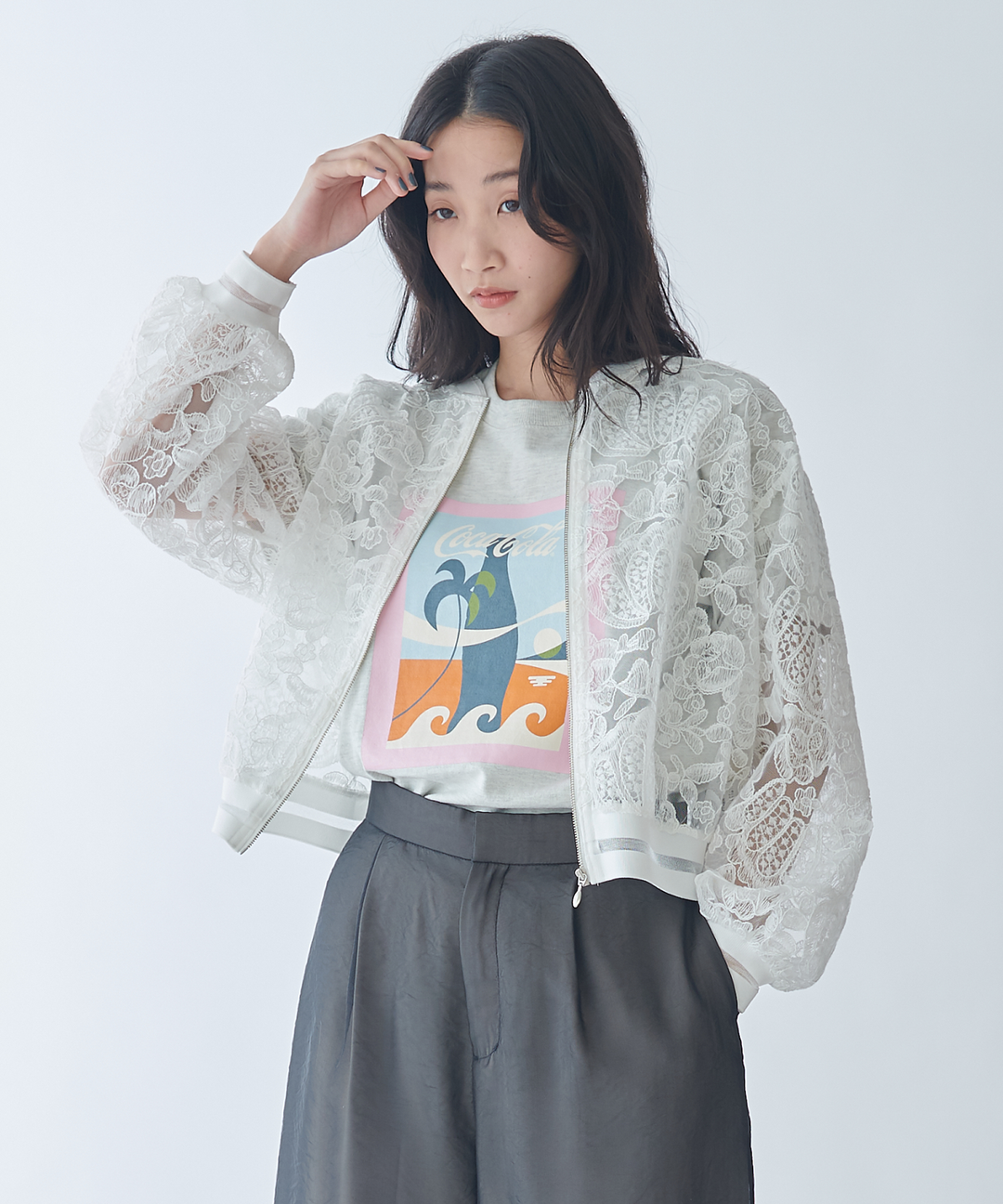 フラワーコード刺繍ブルゾン – FACE SANS FARD