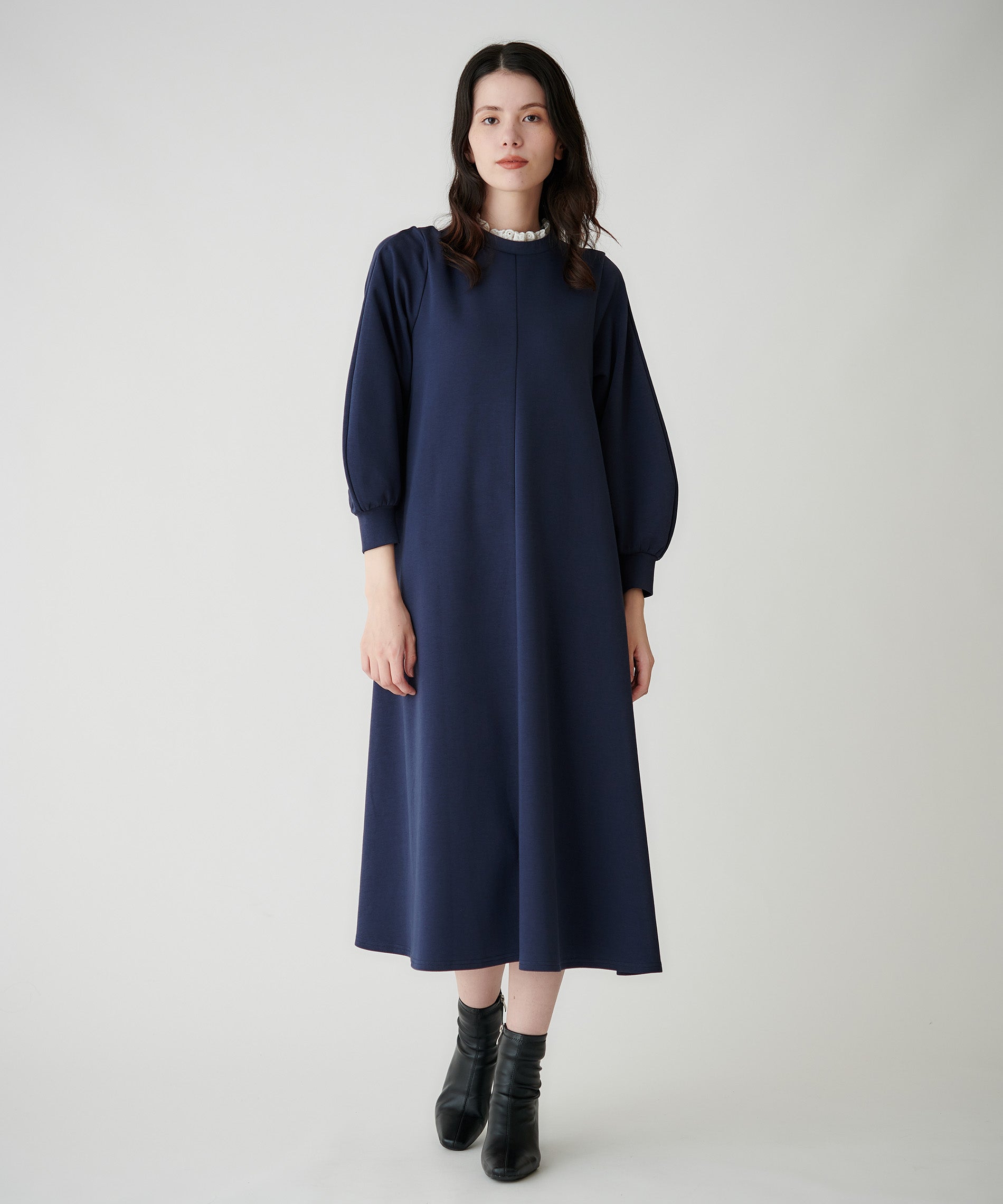 2WAY配色レース衿ポンチワンピース – FACE SANS FARD