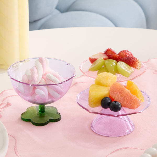 フラワーガラスケーキスタンド パープル | Francfranc（フランフラン