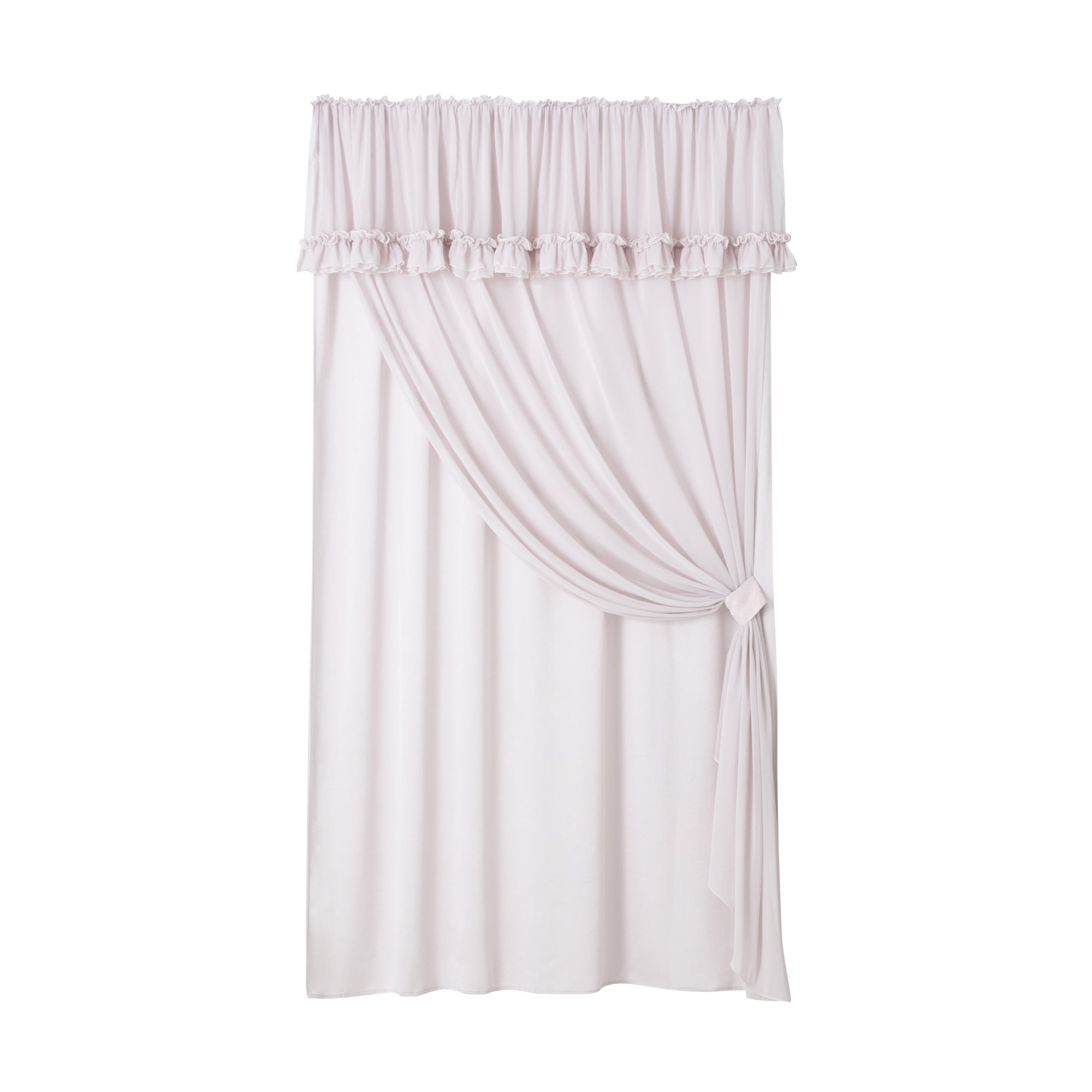 フリルバランス ダブルカーテン H2000×W1000 ライトピンク