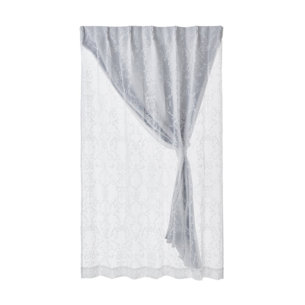 ブリス×ルシーラ ダブルカーテン H1780×W1000 ホワイト×ライトグレー