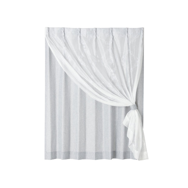 ラメ×リマニフィ ダブルカーテン H1350×W1000 グレー（レース&ドレープ