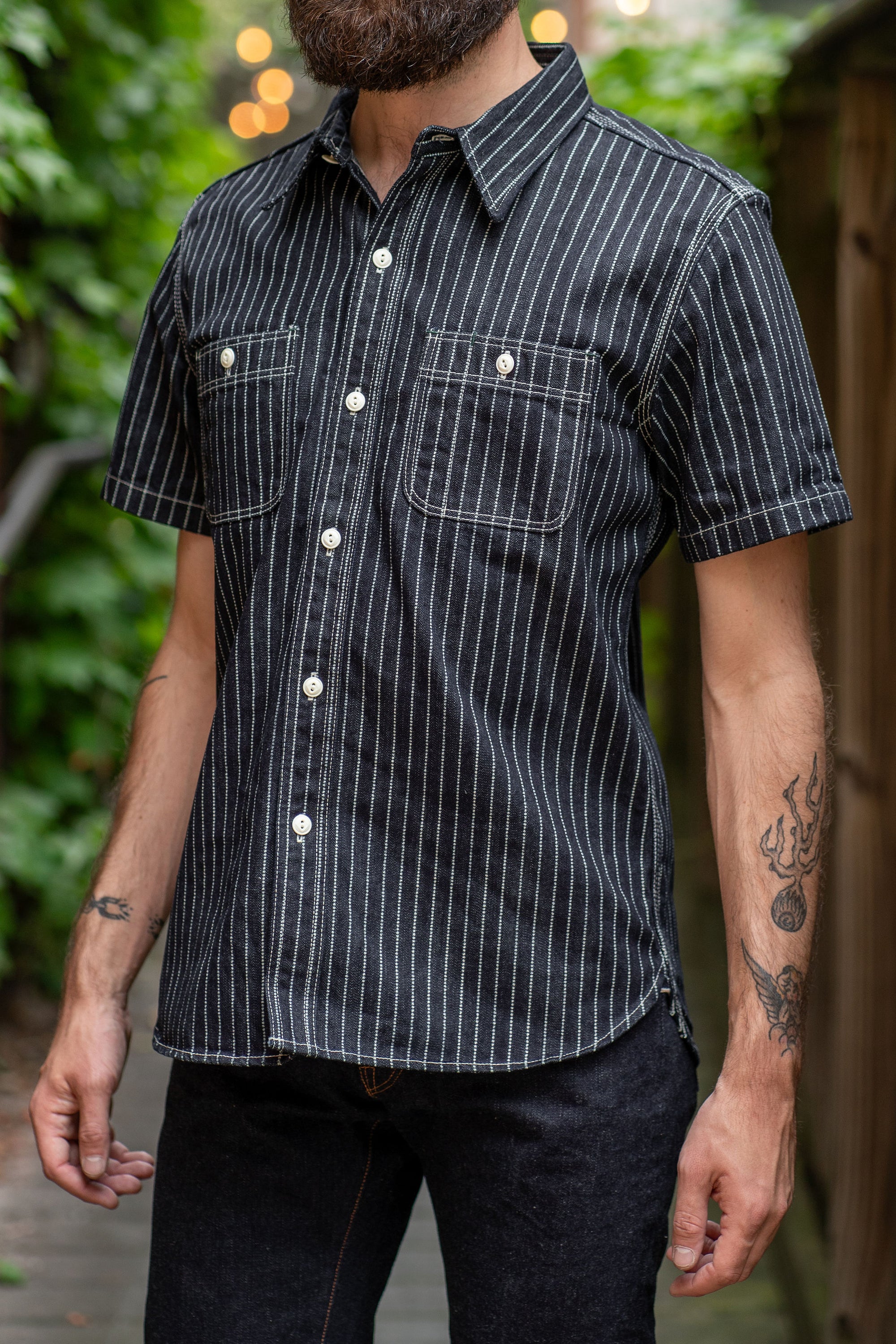 The Flat Head FN-SDK-702S - 10oz Wabash Denim Work Shirt S/S