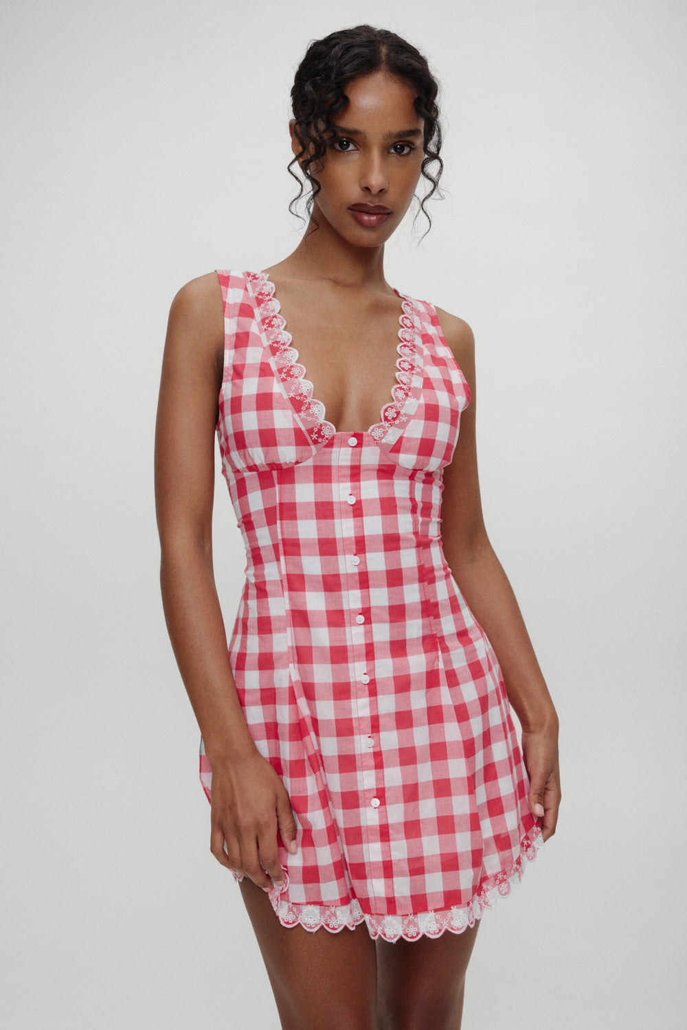 x BELLA HADID Farm Gingham Mini Dress - Malibu Picnic