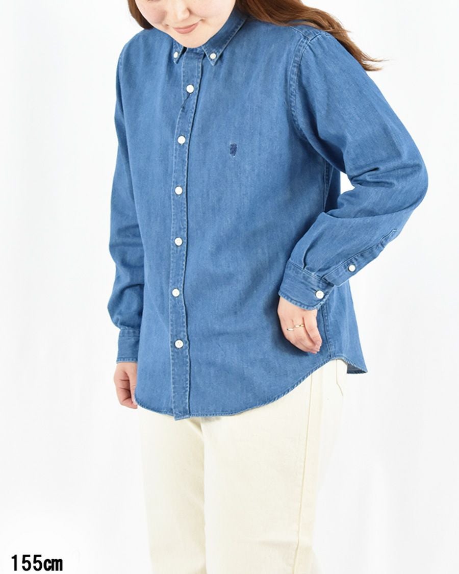 Gymphlex ライトデニムボタンダウン長袖シャツ | FRENCH Bleu .rooms