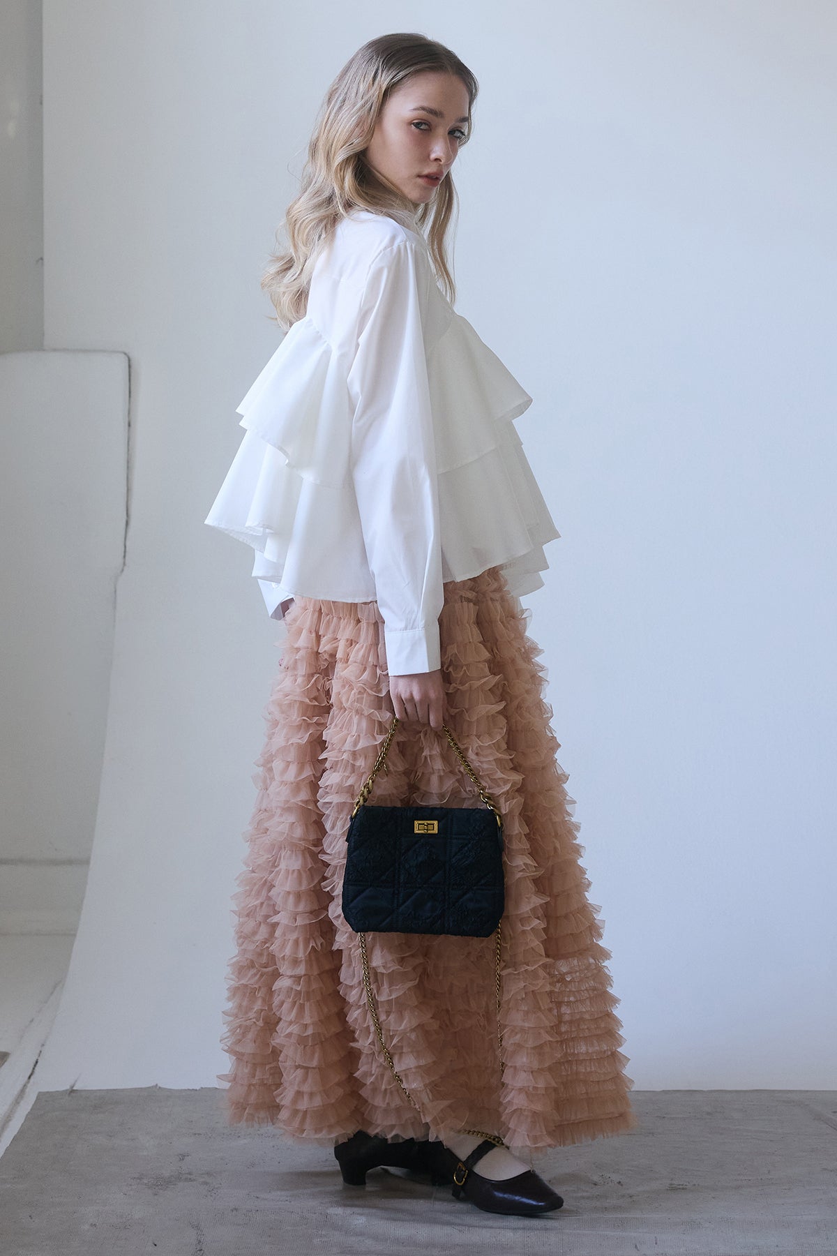 予約]ホイップチュールティアードスカート – Frene