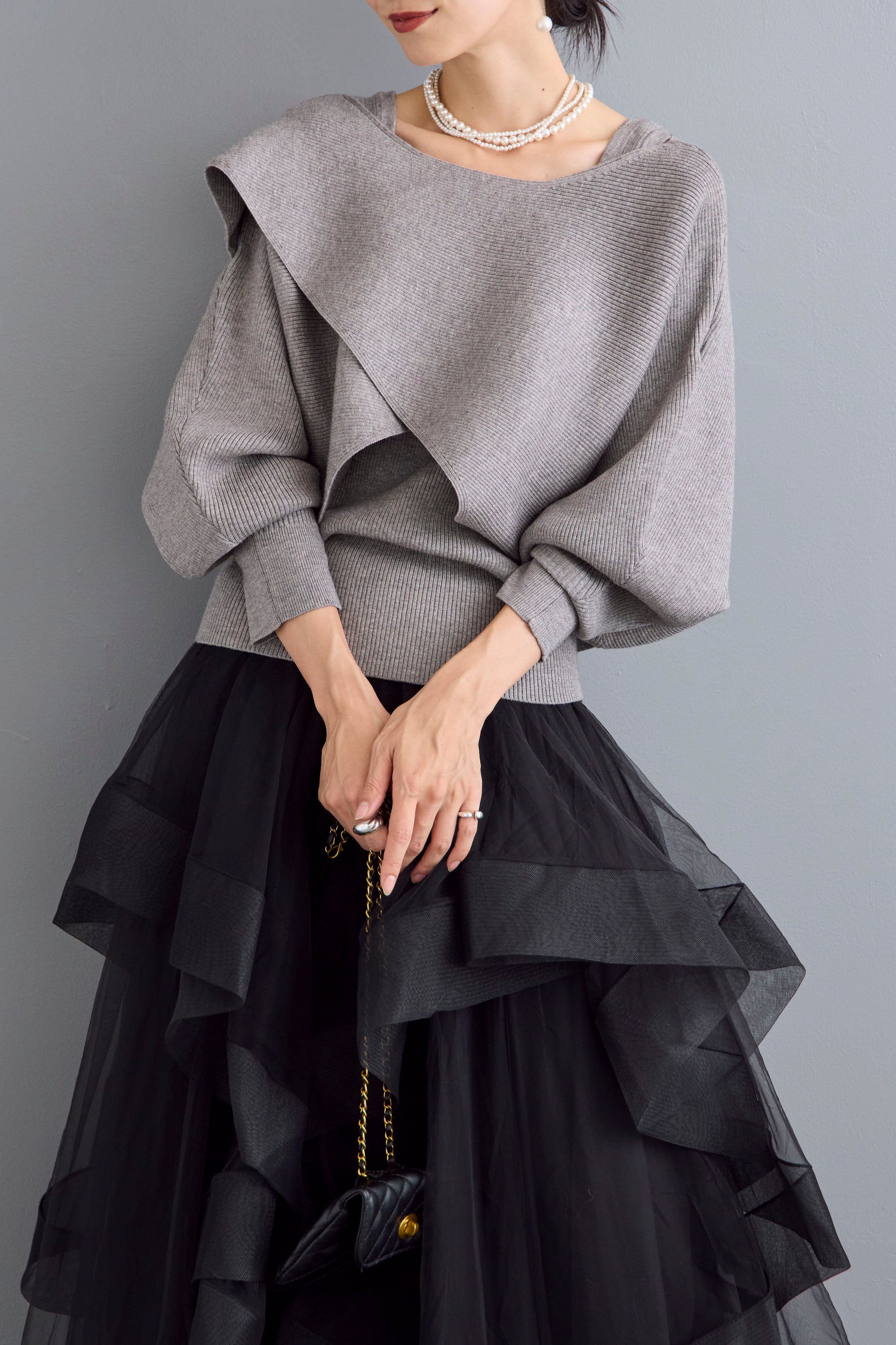 予約]アシメケープタンクニットセット – Frene