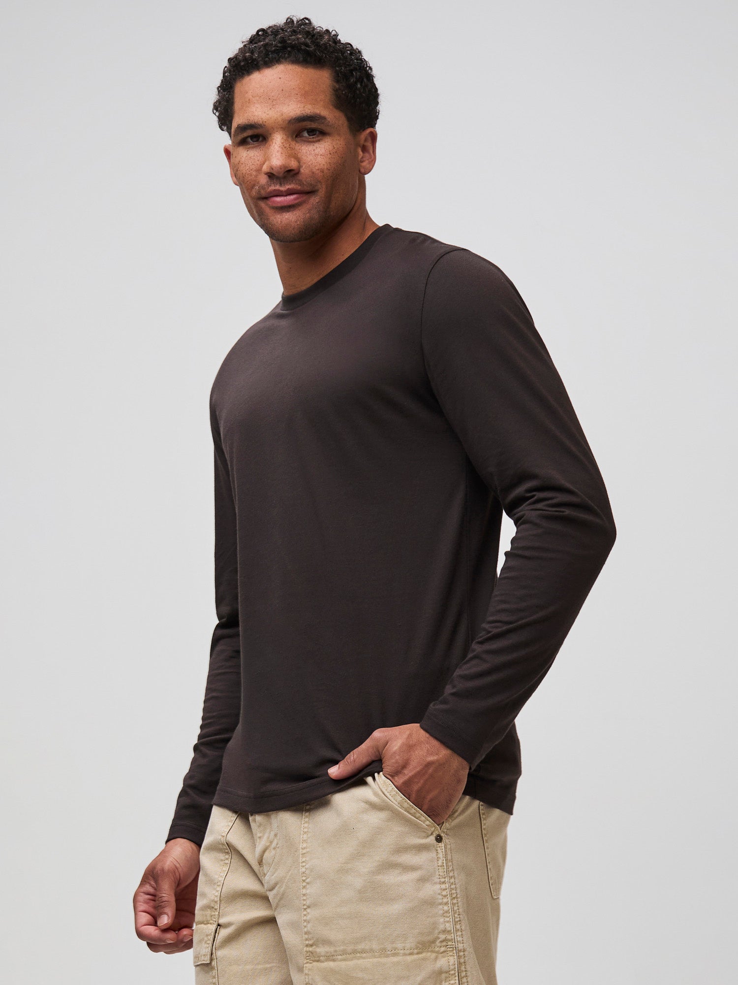 Espresso Long Sleeve Crew Neck T-Shirt | Quality that lasts