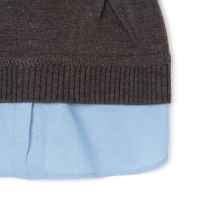 MUVEIL(ミュベール)のパールネックレス付きシャツニットプルオーバー