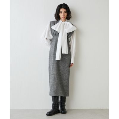 Whim Gazette(ウィム ガゼット)のグレンチェックVジャンスカワンピース