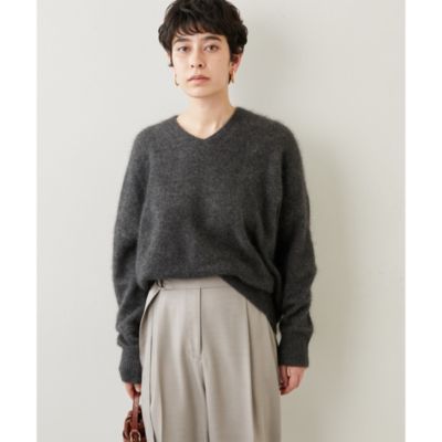 Whim Gazette(ウィム ガゼット)のファーVネックプルオーバー通販