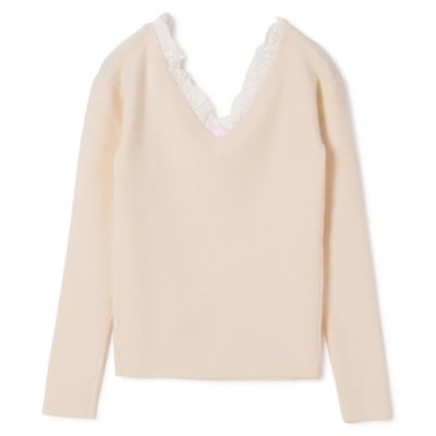CLANE(クラネ)の2WAY FRILL V NECK KNIT TOPS通販 | 集英社HAPPY PLUS