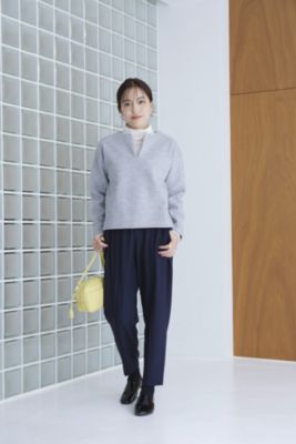 OURHOME(アワーホーム)の【洗える】ウール混素材のキーネックプル