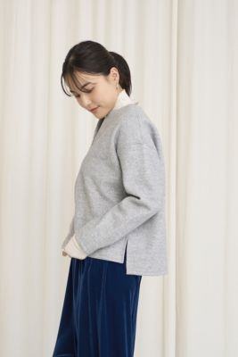 OURHOME(アワーホーム)の【洗える】ウール混素材のキーネックプル