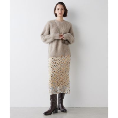 Whim Gazette(ウィム ガゼット)のカシミヤ混クルーネックファーニット