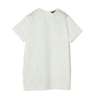 mizuiro ind(ミズイロインド)のレースクルーネックチュニックシャツ