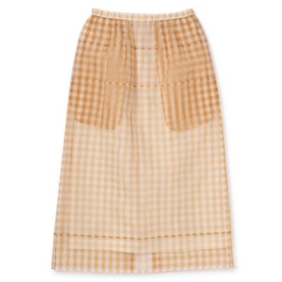 BLAMINK(ブラミンク)のシルクオーガンジーチェックタイトスカート通販