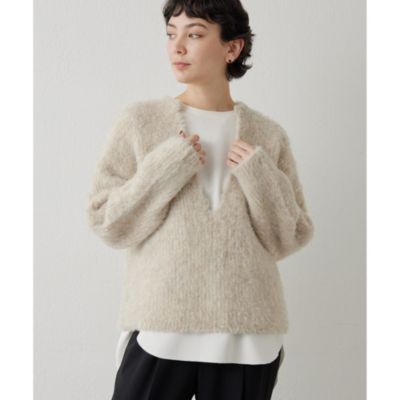 Whim Gazette(ウィム ガゼット)のミックスヤーンVネックプルオーバー