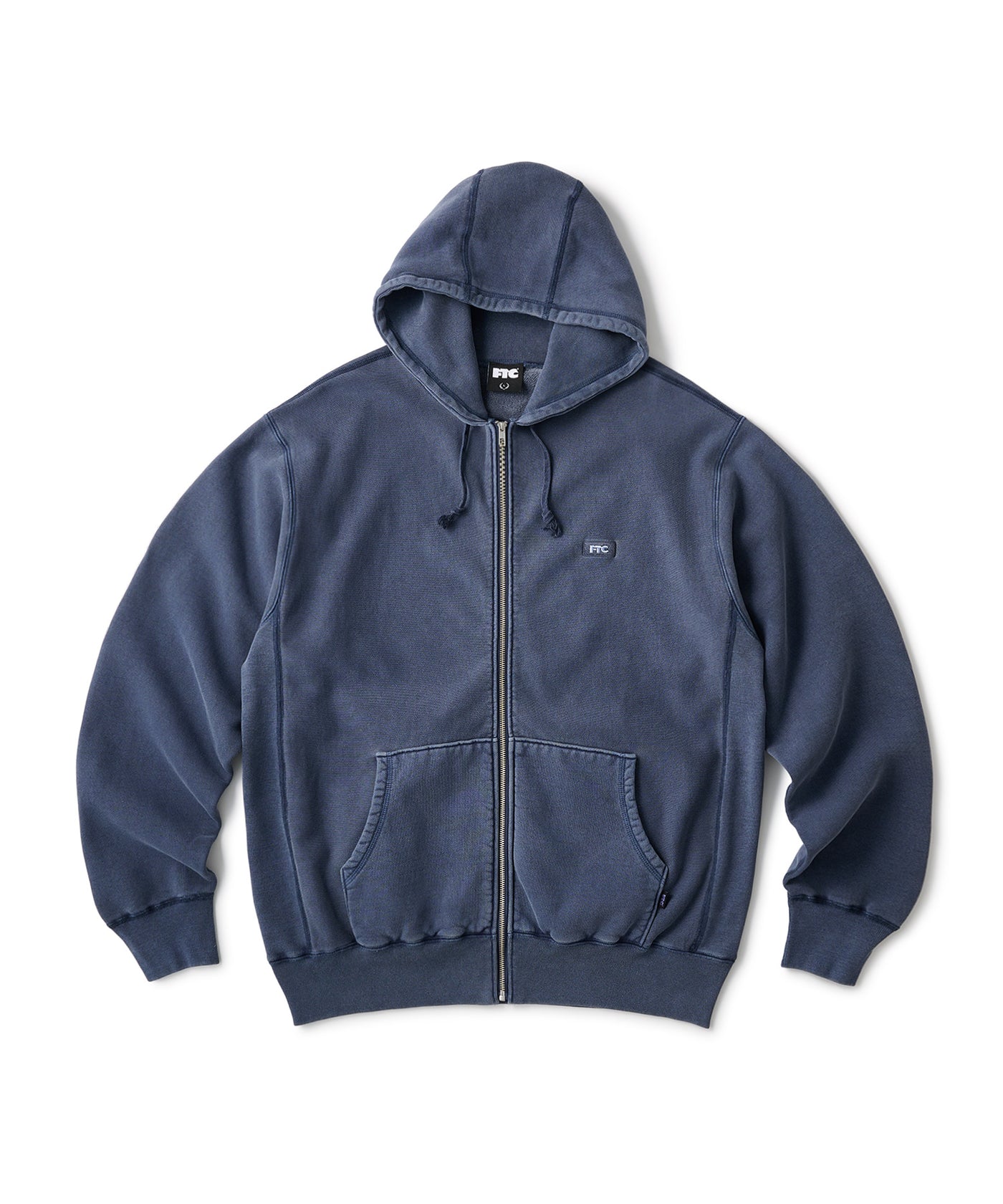 PIGMENT DYED BOX LOGO ZIP UP HOODY – FTC