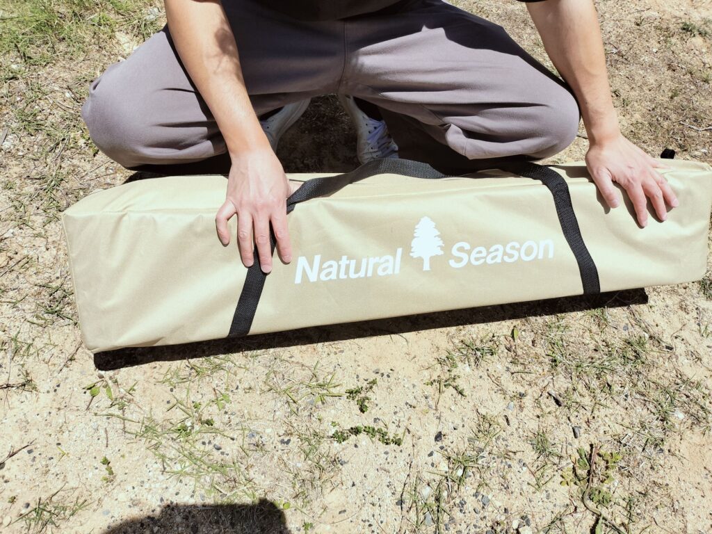 コメリ》組み立てが楽チンすぎる♪新商品のベンチレーション付タープの