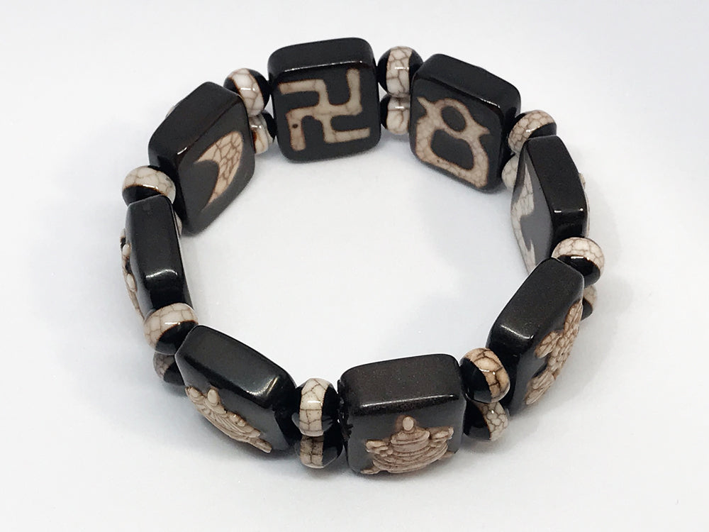 火供龍紋天珠・八吉祥ブレスレット – 天然石の店 ふうちゃん