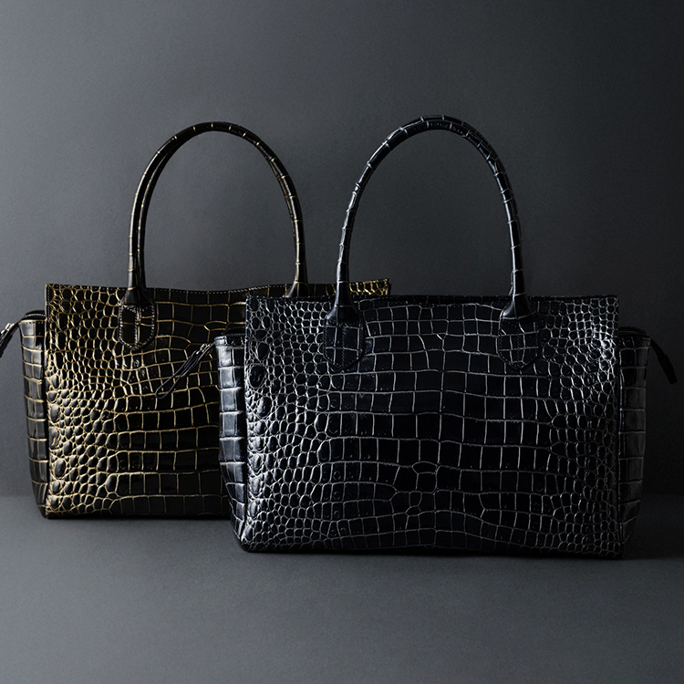 CENTENA】メタルシャドウ クロコ型押しトートバッグ | 藤巻百貨店