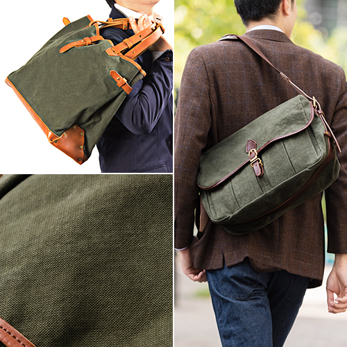 property of レザーキャンバスショルダーバッグ鞄ポスタルコ