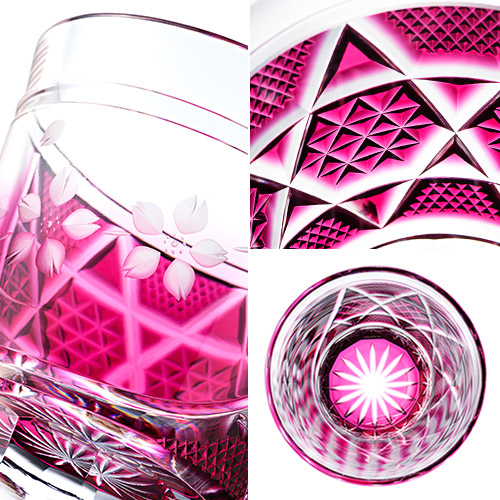 頌峰】薩摩切子 オールドロック「花やか」金赤 | 藤巻百貨店