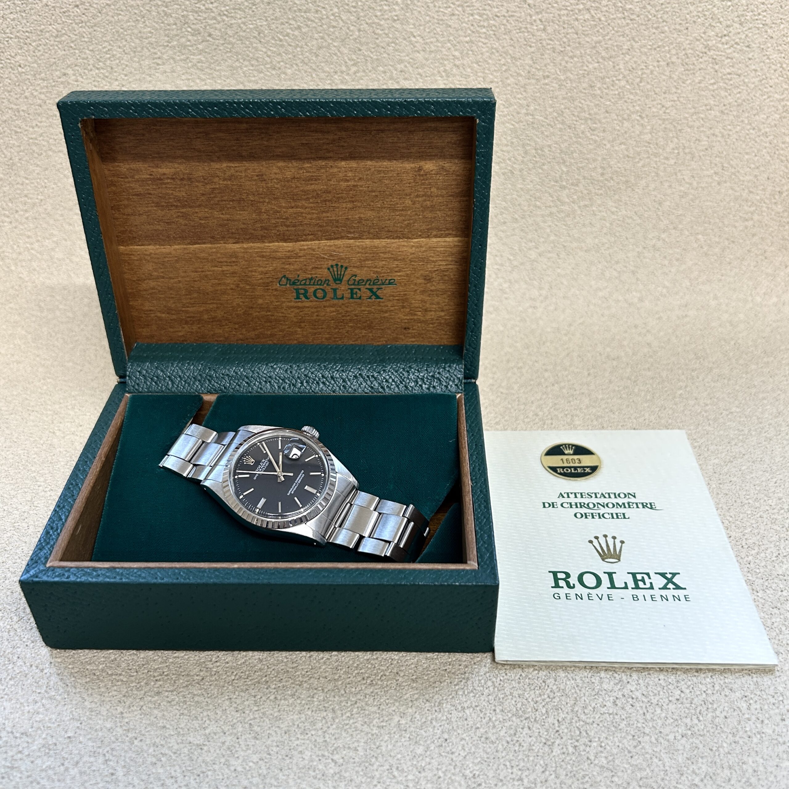 ロレックス デイトジャスト 1603 1973年 ギャランティ・Box | 株式会社