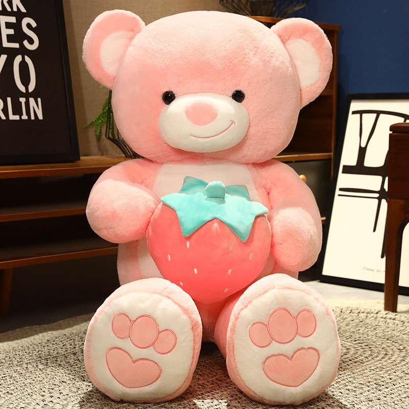 くまぬいぐるみ いちごモチーフ抱きぐるみ おすわりシリーズ くま